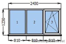 Трехстворчатое пластиковое окно от 